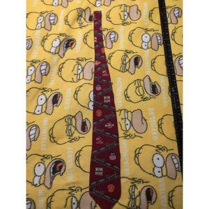 Options BF Silk Tie Railroad Maroon Novelty Train Track & Company Logos Necktie